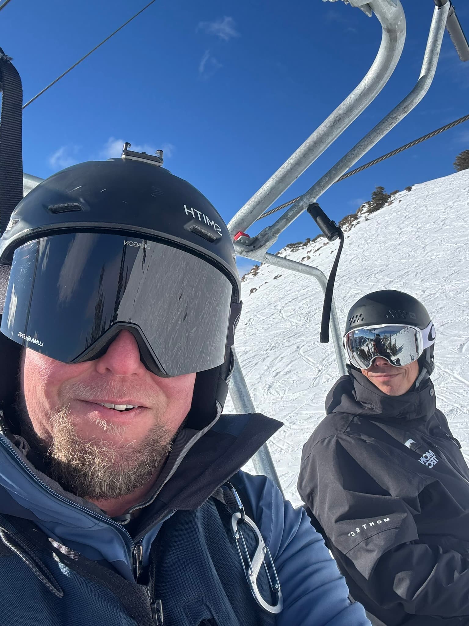 Josh and Ryan on the ski lift at Powder Mountain