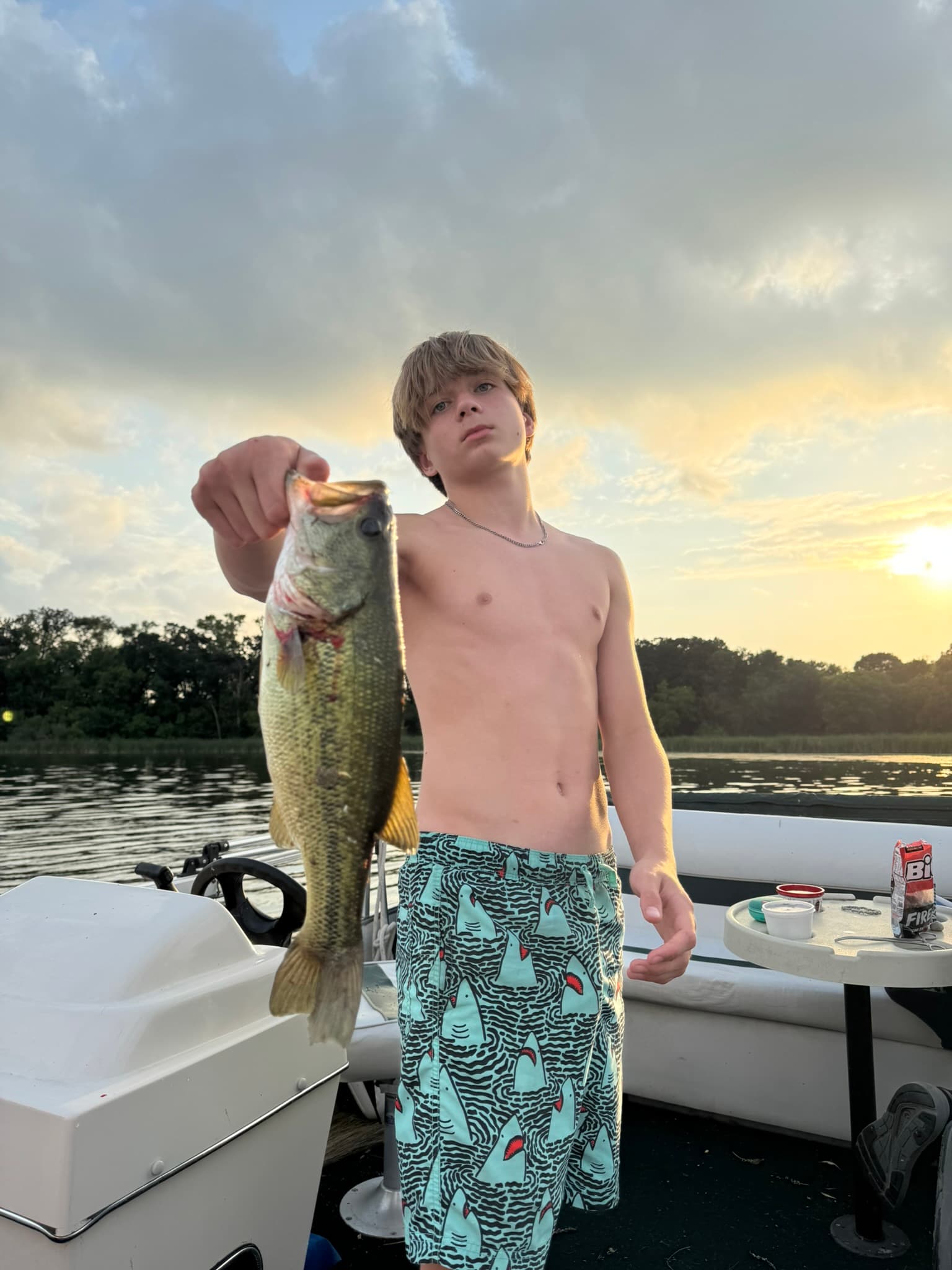 Bass catch during July cabin trip